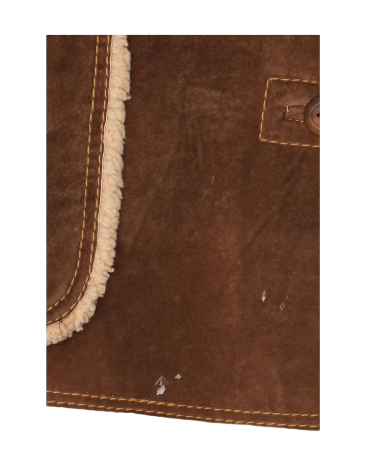 Damska kurtka shearling Conbipel IT 48 XL, brązowa skóra
