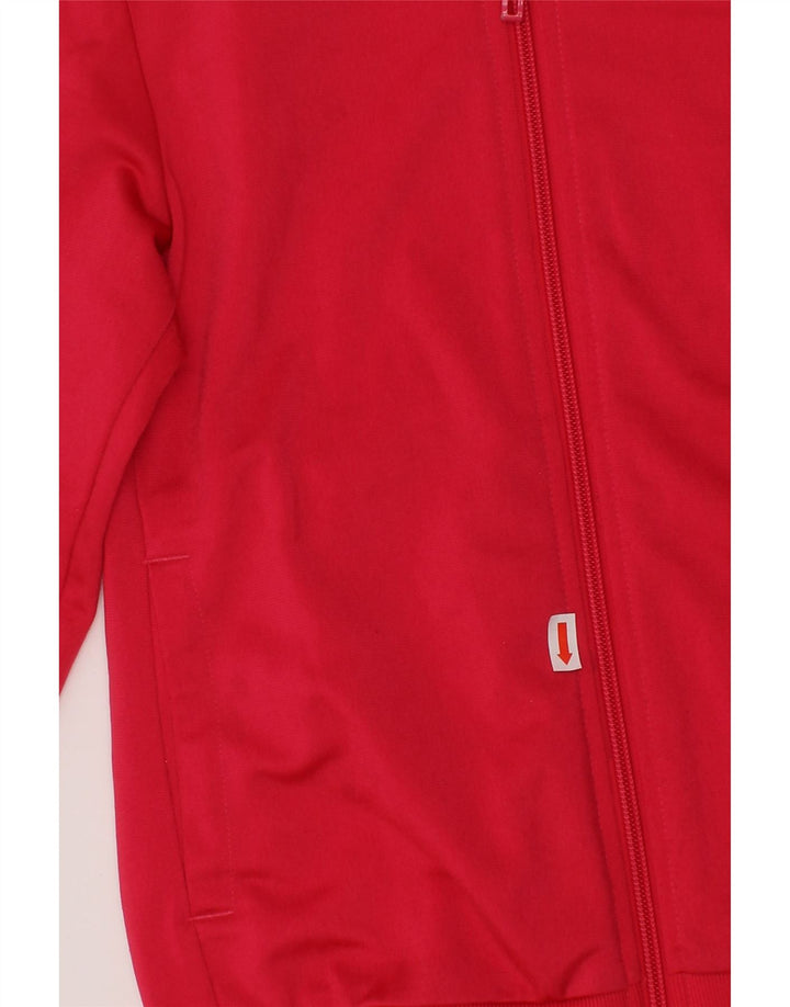 ADIDAS Girls Graphic Tracksuit Top Jacket 9-10 Years Pink Polyester