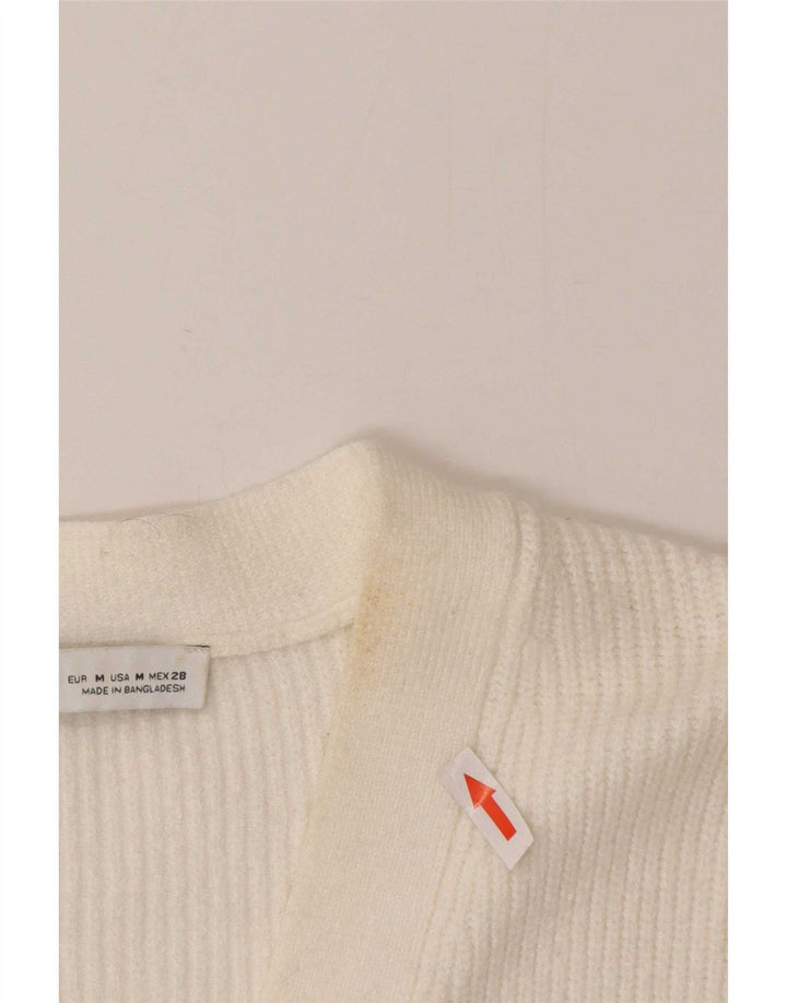 Zara Womens Cardigan Sweater UK 12 Medium White Viscose