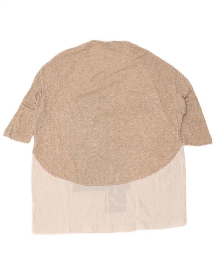 Zara Womens Graphic T-Shirt Top UK 14 Medium White Colourblock