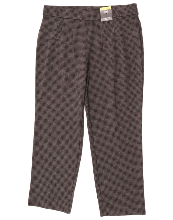 Marks & Spencer Kvinder Højtaljede Casual Bukser UK 16 Large W34 L26 Grå