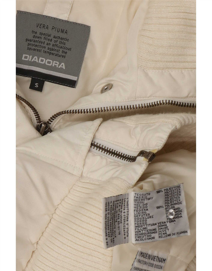 Giacca imbottita bomber con cappuccio da donna Diadora UK 10 Small Poliestere bianco