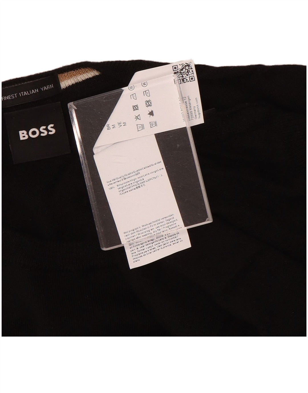 Hugo Boss Herre Crew Neck Jumper Sweater Medium Sort Uld