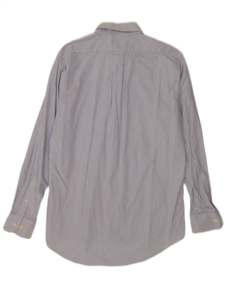 Chaps Mens Classic Fit Shirt Size 34/35 15-15 1/2 Medium Blue Striped