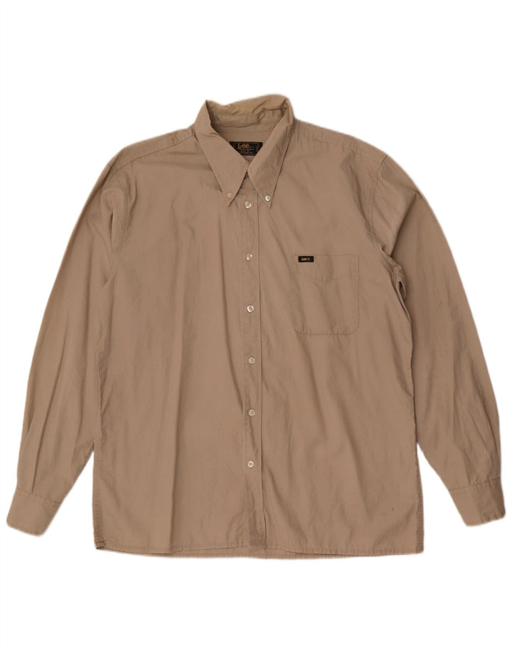 Lee Mens Shirt XL Beige Cotton
