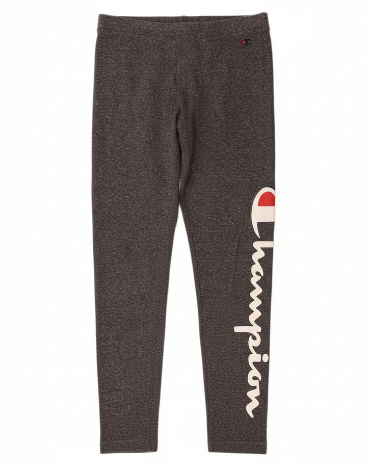 CHAMPION Womens Graphic Leggings UK 8 Small Grey