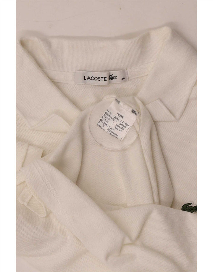 Lacoste Womens Polo Shirt Size 36 Small White Cotton