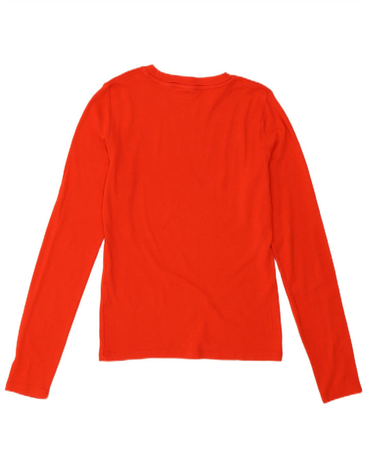 Levi's Donna Top Manica Lunga UK 12 Medio Rosso