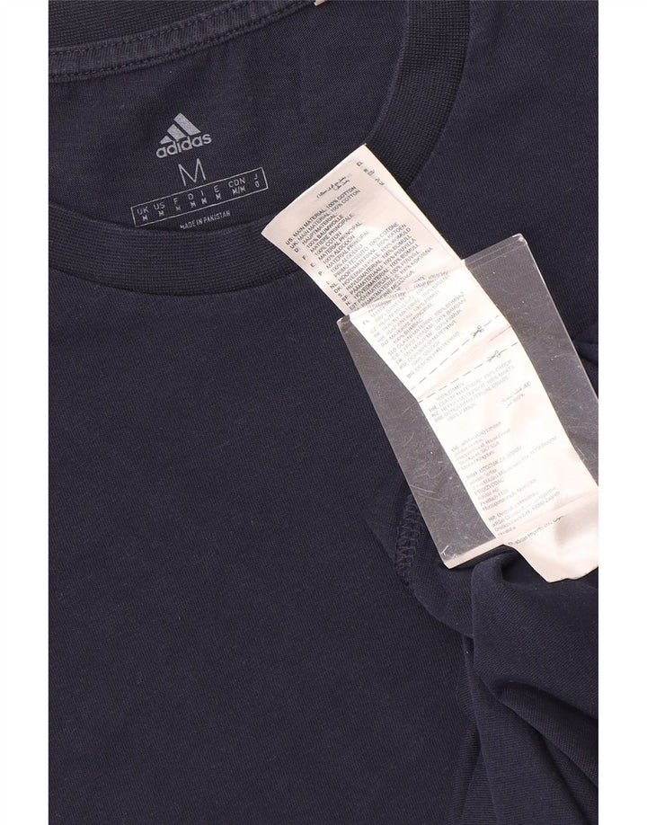 ADIDAS Mens T-Shirt Top Medium Navy Blue Cotton