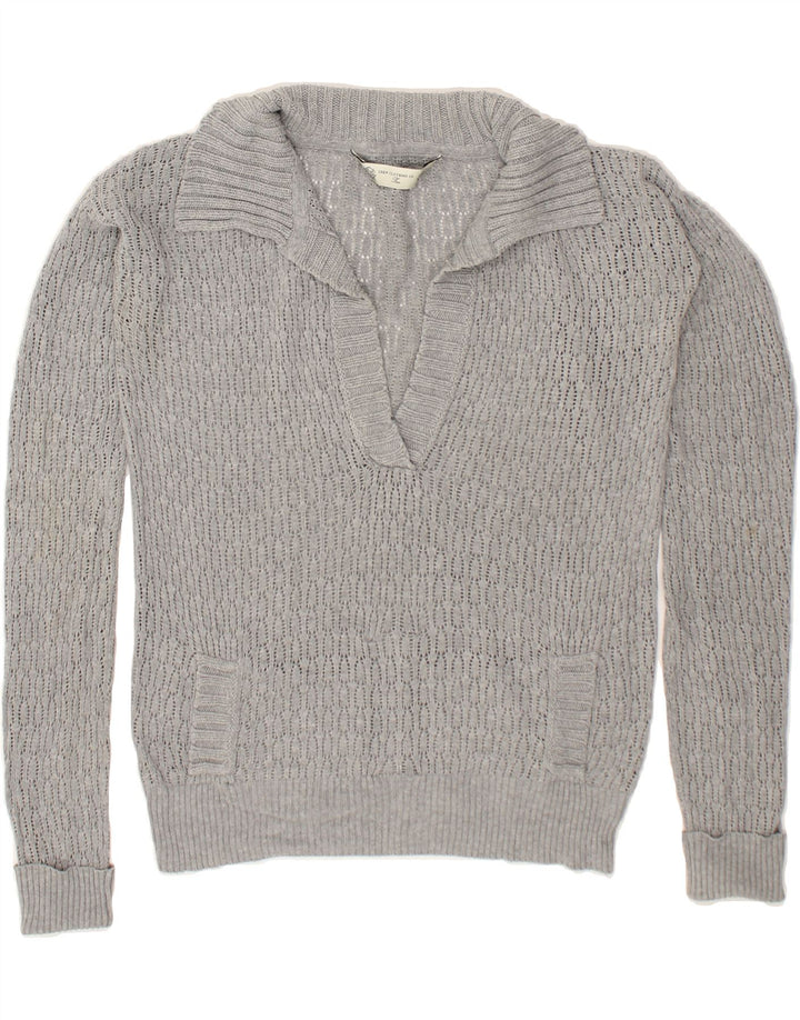 CREW CLOTHING Womens Polo Neck Jumper Sweater UK 10 Small Grey | Vintage Crew Clothing | Thrift | Second-Hand Crew Clothing | Used Clothing | Messina Hembry 