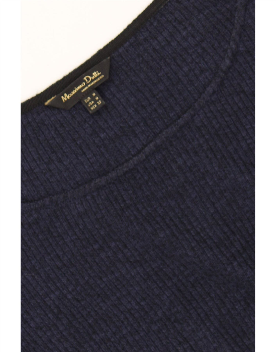 MASSIMO DUTTI Womens Boat Neck Jumper Sweater UK 14 Medium Navy Blue Vintage Massimo Dutti and Second-Hand Massimo Dutti from Messina Hembry 