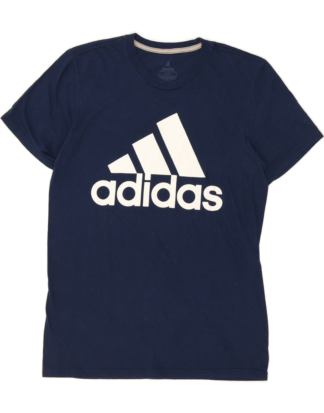 ADIDAS Mens Climalite Graphic T-Shirt Top Medium Navy Blue Vintage Adidas and Second-Hand Adidas from Messina Hembry 