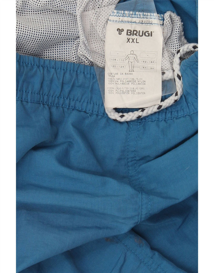 Brugi Mens Graphic Swimming Shorts 2XL  Blue Polyamide