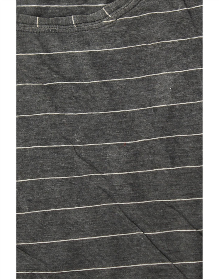 LULULEMON Dame T-Shirt Top UK 10 Små Grå Stribet