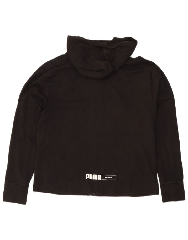 Maglione con cappuccio e zip da donna Puma UK 14 Cotone grigio medio