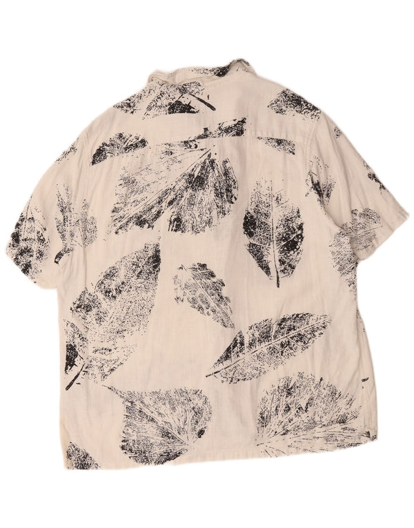 Ted Baker Mens Short Sleeve Relaxed Fit Shirt Size 5 XL White Floral