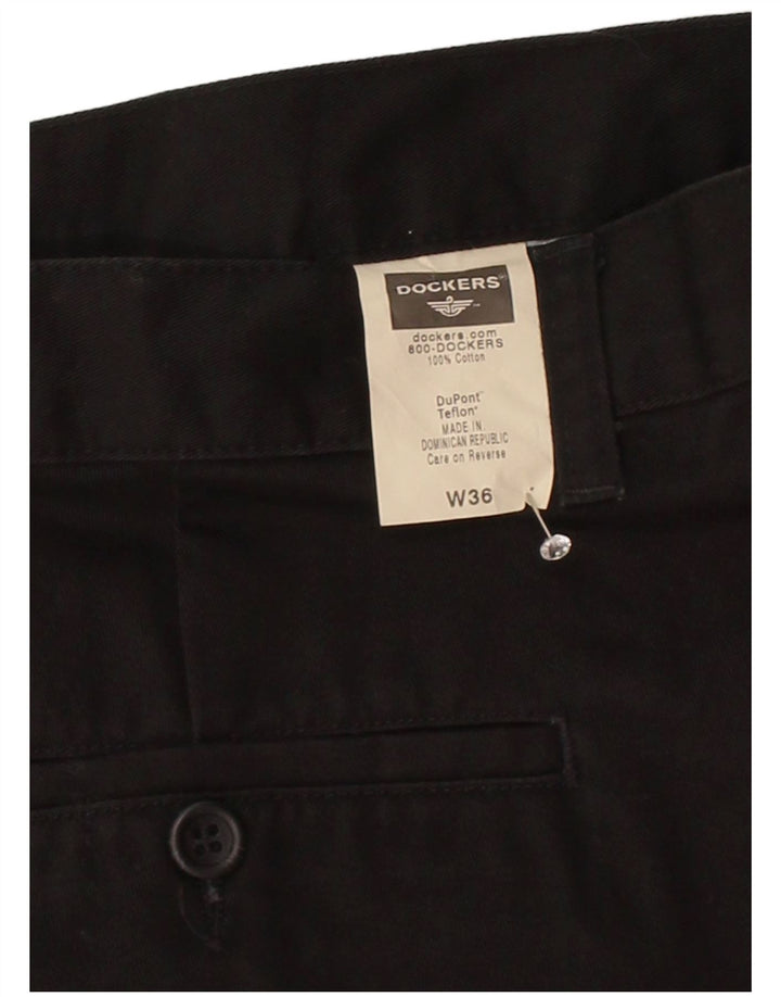 DOCKERS Mens Pegged Chino Shorts W36 Large  Black Cotton