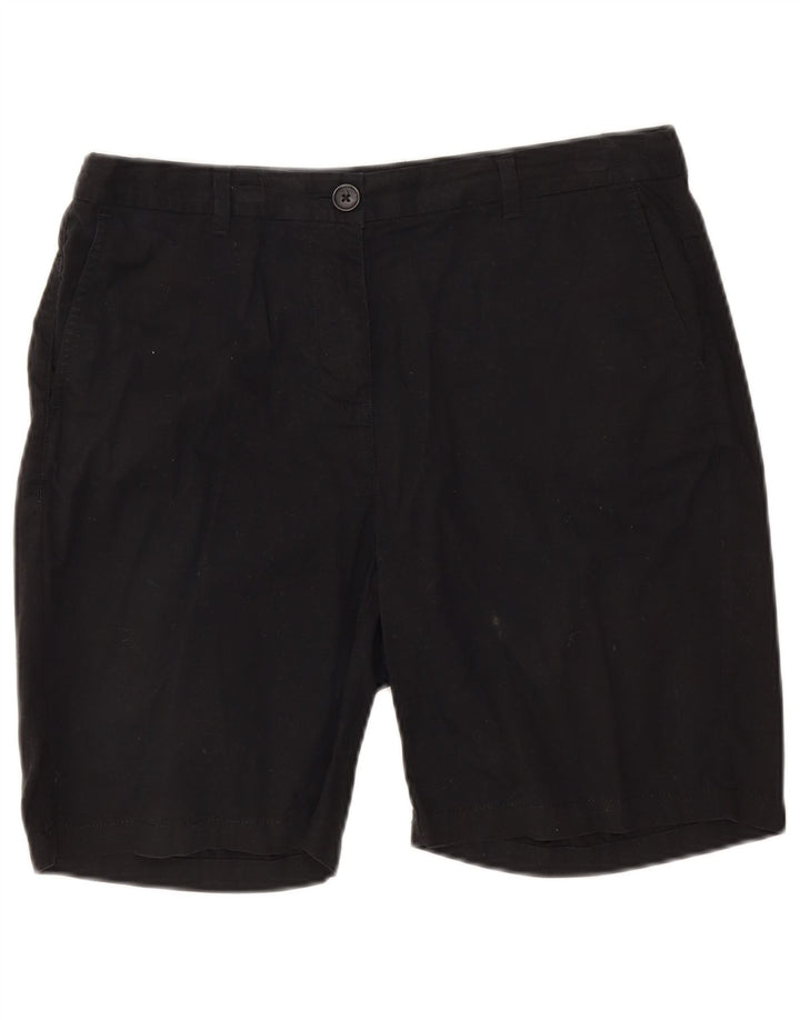 Marks & Spencer Womens Chino Shorts UK 12 Medium W30 Black Cotton