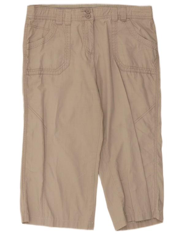Pantaloni Capri dritti da donna Marks & Spencer UK 14 Large W34 L19 Beige