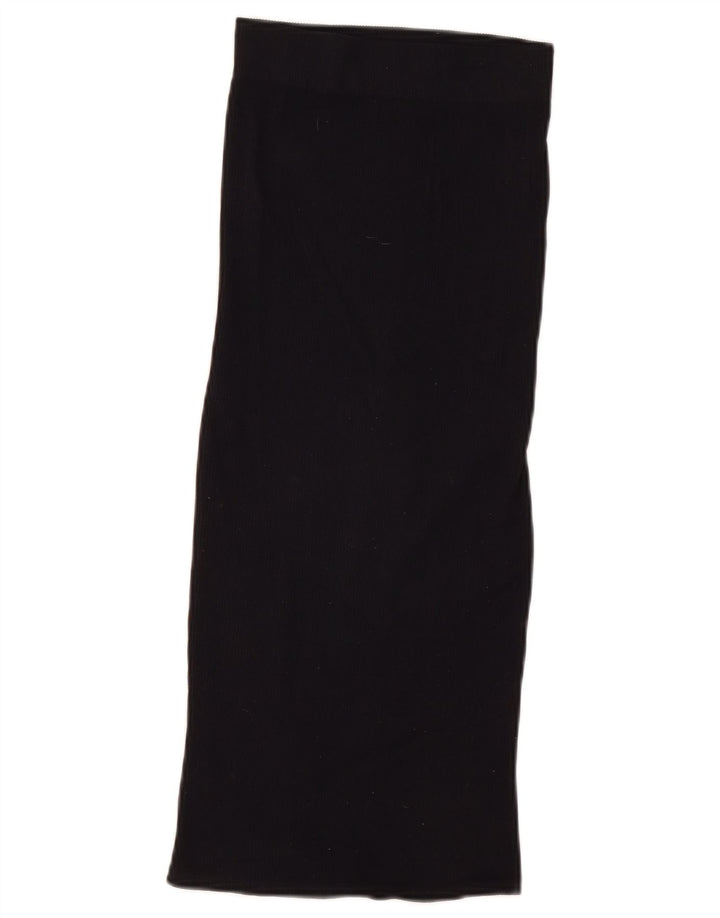 Zara Dame Maxi Nederdel Small W26 Sort Nylon