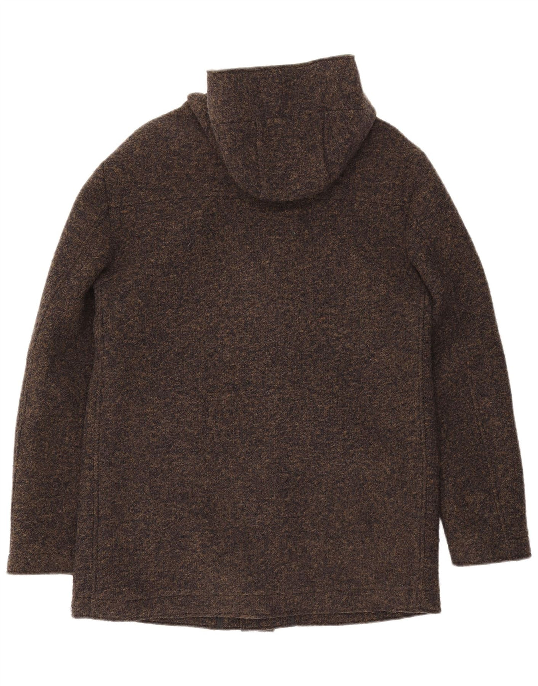 Gas Mens Hooded Overcoat IT 50 Large Khaki Flecked Polyester