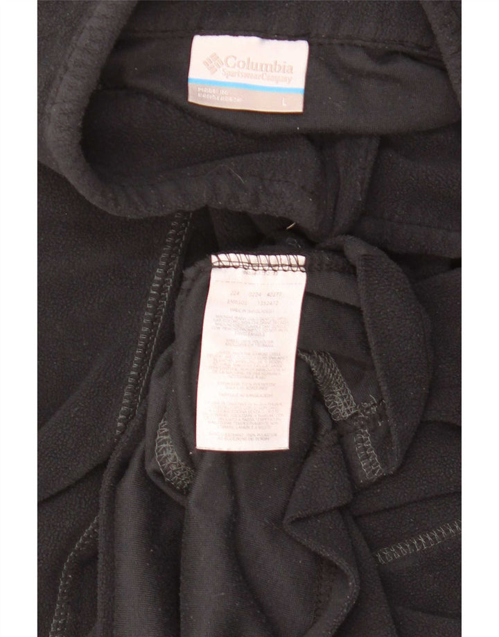 Columbia Mens Zip Neck Fleece Jumper Large Black Polyester