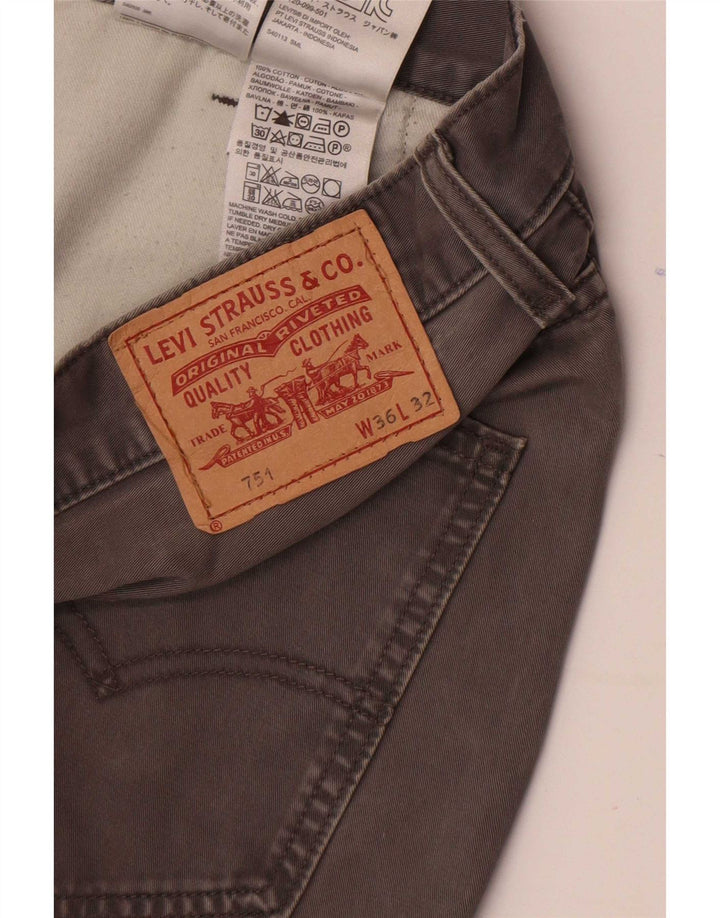 Мужские прямые джинсы Levi's 751 W36 L32 серые, хлопок