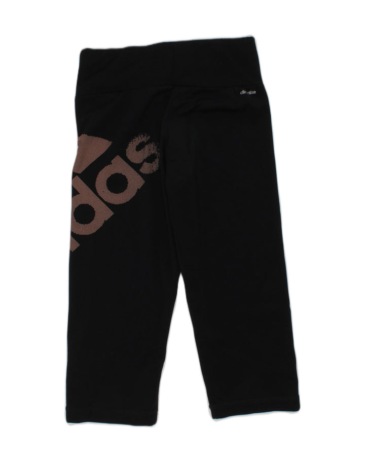 ADIDAS Girls Climalite Graphic Tracksuit Trousers 9-10 Years Black | Vintage Adidas | Thrift | Second-Hand Adidas | Used Clothing | Messina Hembry 