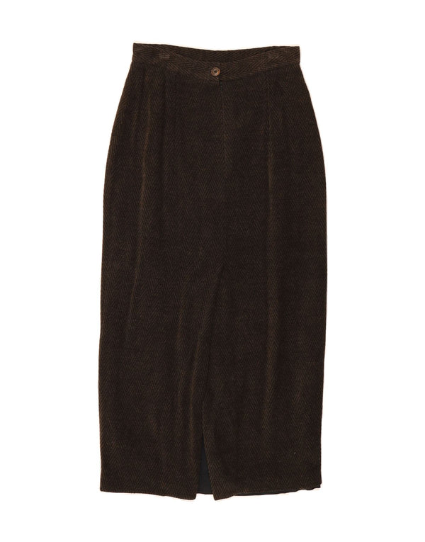 JOHN BENTLEY Womens Maxi Skirt UK 10 Small W28  Brown Herringbone
