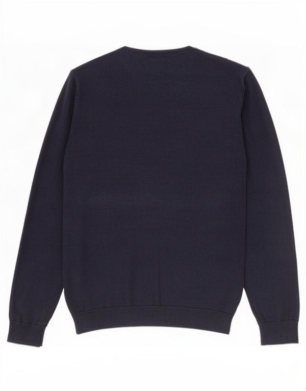Marks & Spencer Mens Crew Neck Jumper Sweater XL Navy Blue Cotton