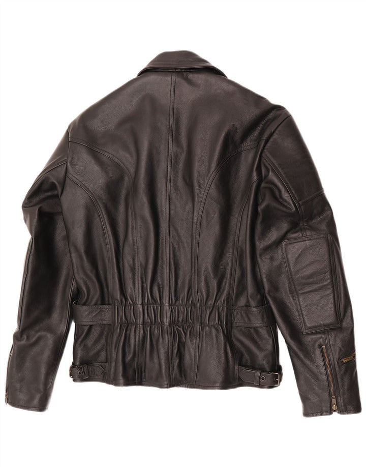 Modeka Veste de motard pour femme UK 16 Grand cuir noir
