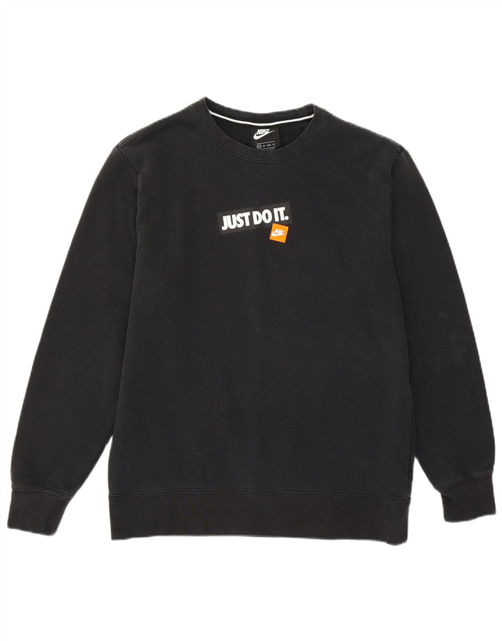 NIKE Mens Graphic Sweatshirt Jumper XS Black Cotton