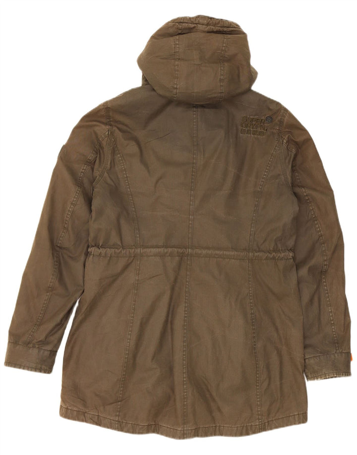 Giacca parka da uomo con cappuccio Superdry UK 40 grande poliestere kaki