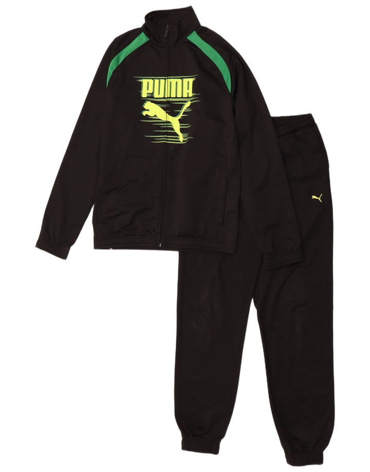 Puma Boys Graphic Full Tracksuit 15-16 Years  Black Colourblock