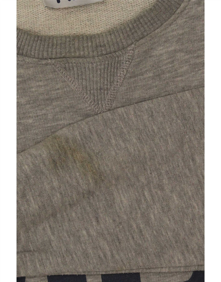 Fila Mens Graphic Sweatshirt Jumper Small Grey Flecked Cotton