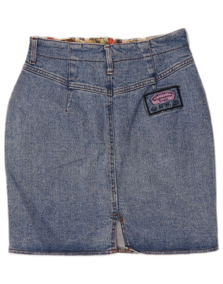Lynlås Dame Denim Nederdel IT 44 Medium W30 Blå Bomuld