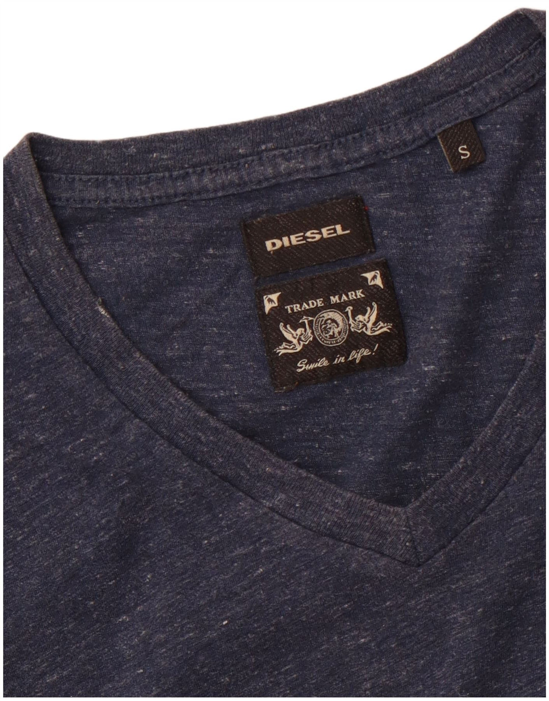 T-shirt da uomo DIESEL Top piccola blu navy chiazzata