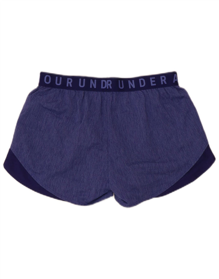 Pantaloncini sportivi grafici da donna Under Armour in poliestere color block blu medio