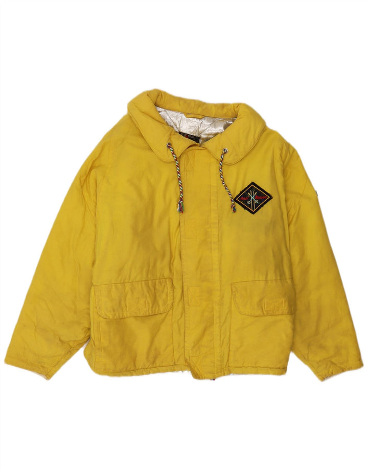 Anzi Besson Womens Oversized Padded Jacket UK 10 Small Yellow Cotton