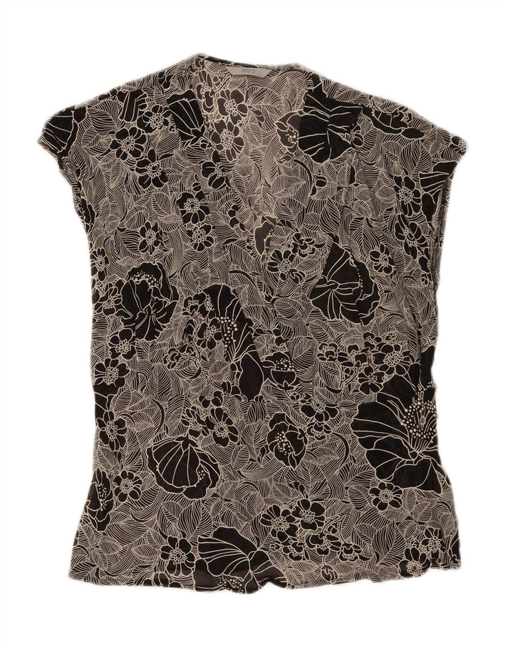 Marks & Spencer Damebluse Top UK 16 Large Black Floral