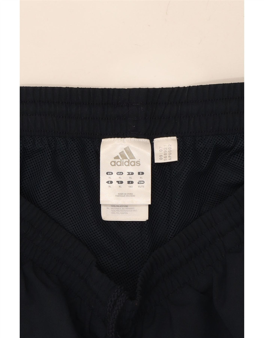 ADIDAS Mens Sport Shorts XL Navy Blue Polyester Vintage Adidas and Second-Hand Adidas from Messina Hembry 