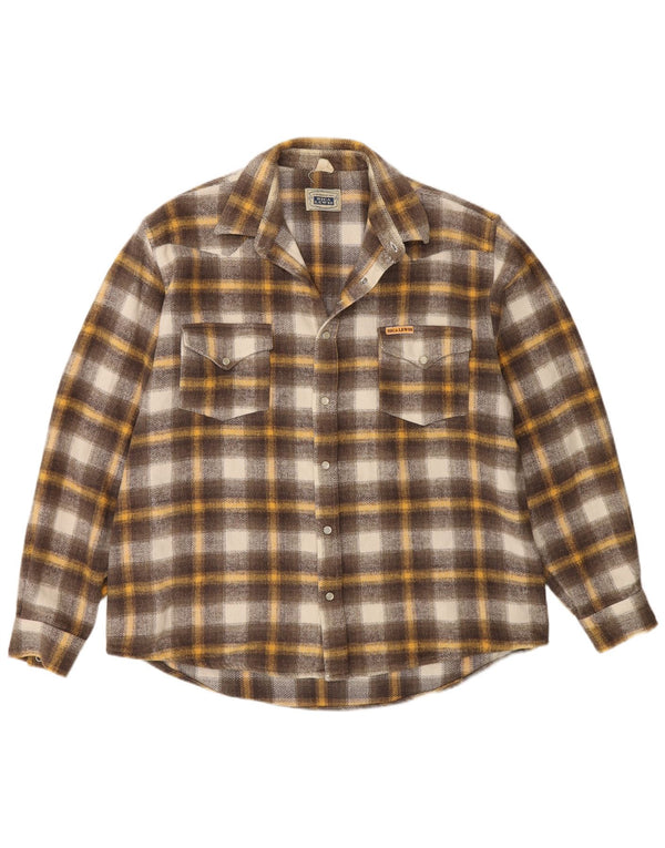 Rica Lewis Surchemise en flanelle pour homme Grand carreaux marron