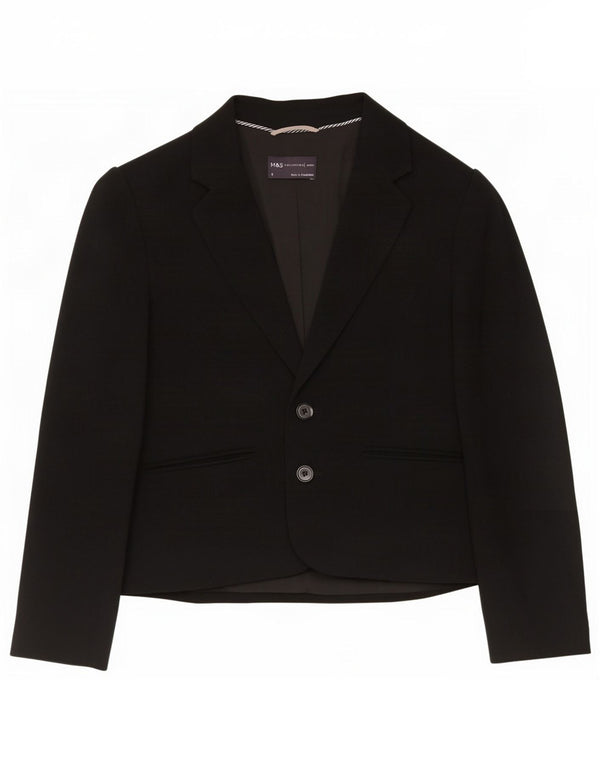 Jaqueta blazer feminina Marks & Spencer com 2 botões Reino Unido 6 XS preto poliéster