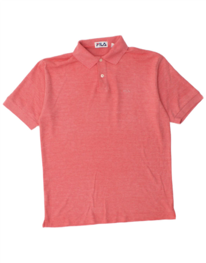 Fila Polo Shirt til mænd IT 48 Medium Rød Flecked Bomuld