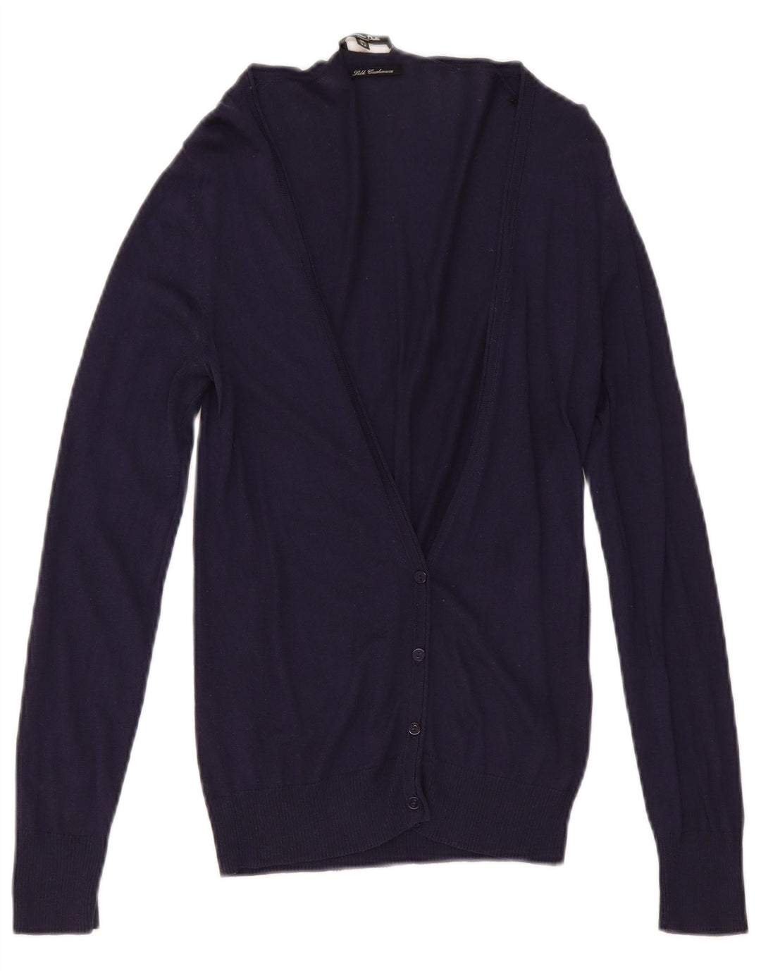Massimo Dutti Womens Cardigan Sweater UK 12 Medium Navy Blue Silk