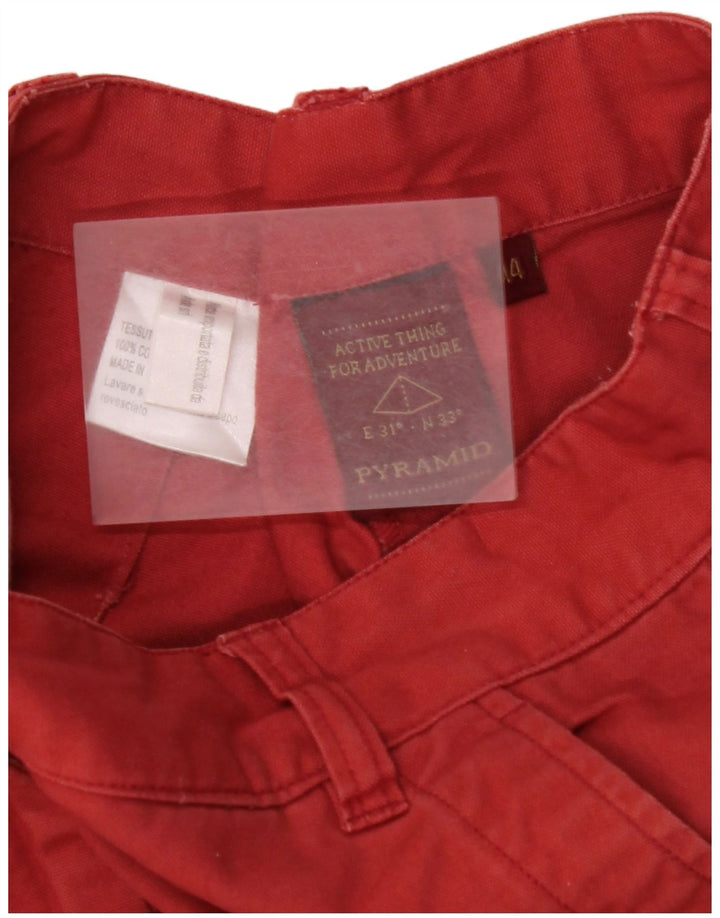 PYRAMID Womens Cargo Shorts IT 44 Medium W28 Red Cotton