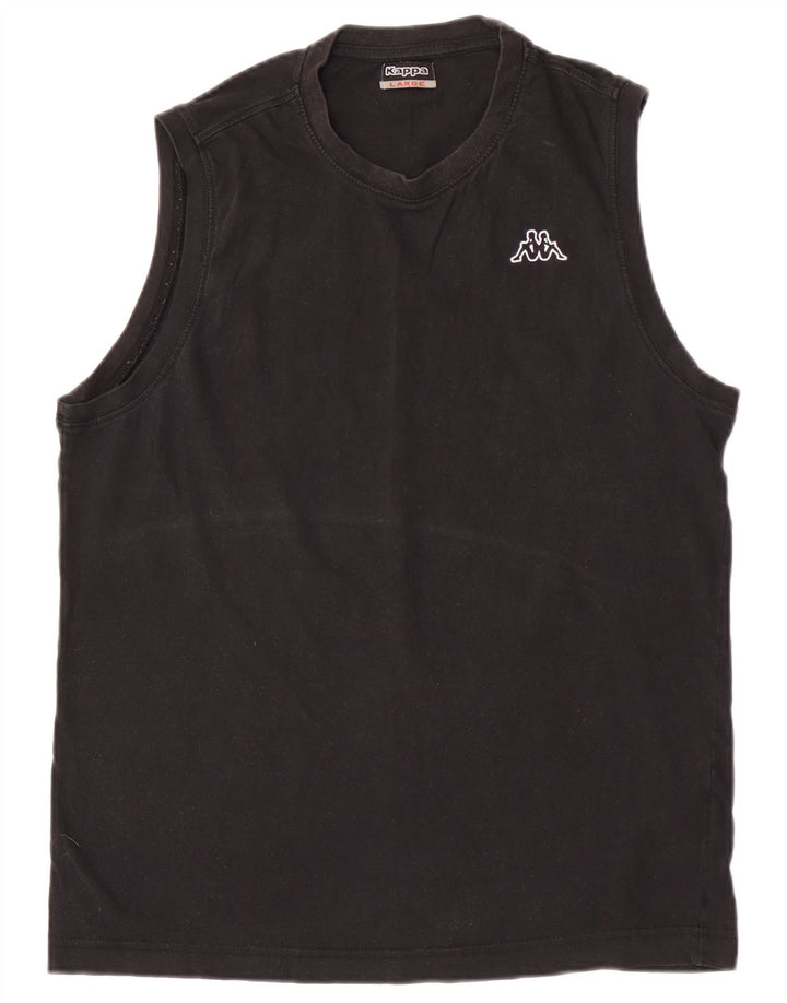 Kappa Mens Vest Top Large Black Cotton