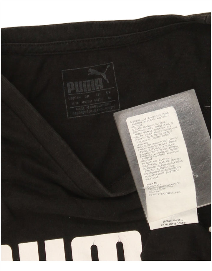 Puma muška grafička majica kratkih rukava Srednji crni pamuk
