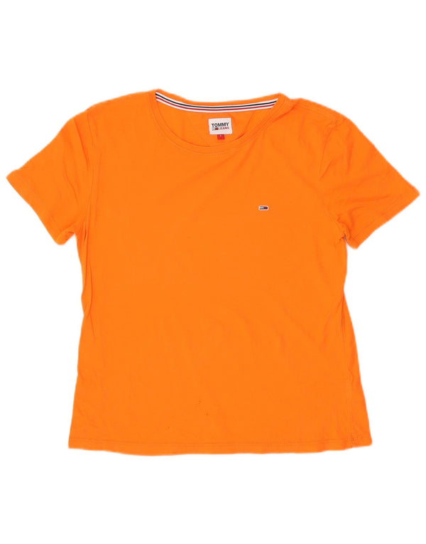 T-shirt da donna Tommy Hilfiger Top UK 10 Small Arancione Cotone
