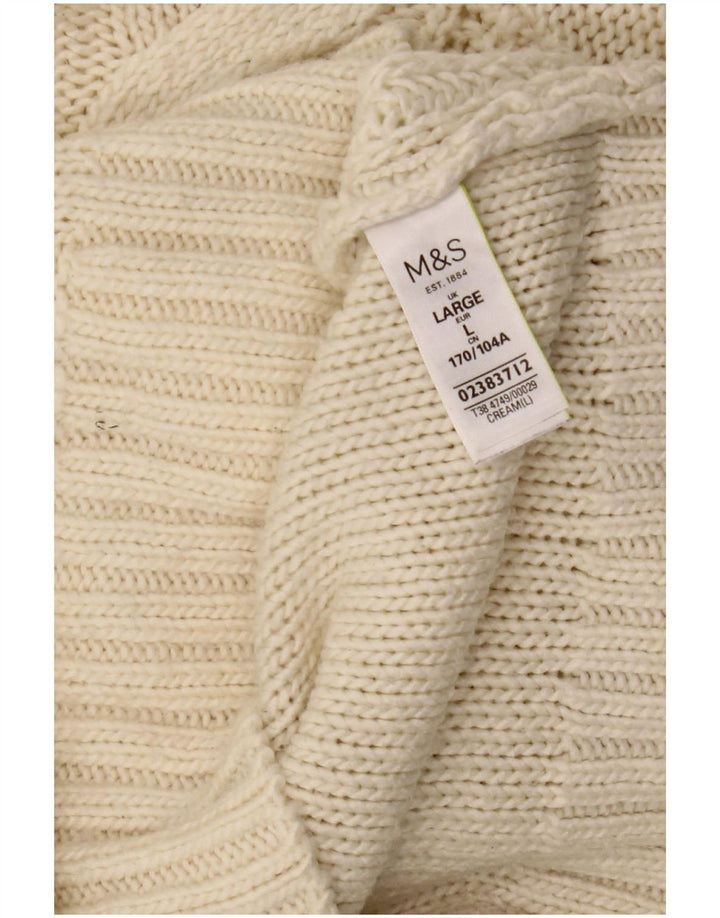 Marks & Spencer Womens Turtle Neck Jumper Sweater UK 16 Large Off White